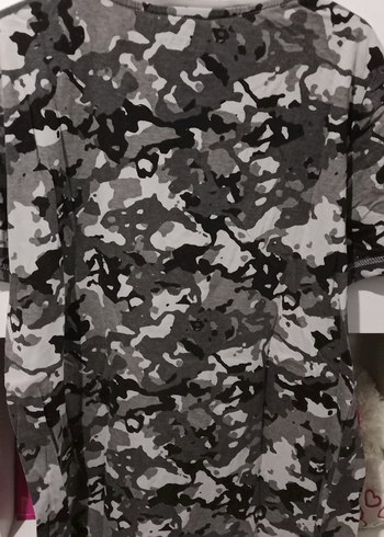 Gri Kamuflaj Erkek Tişörtü, Kısa Kollu, Salaş - Görsel 4