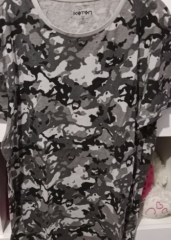 Gri Kamuflaj Erkek Tişörtü, Kısa Kollu, Salaş - Görsel 2