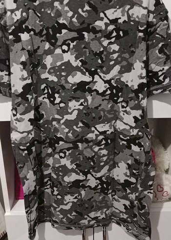 Gri Kamuflaj Erkek Tişörtü, Kısa Kollu, Salaş - Görsel 3