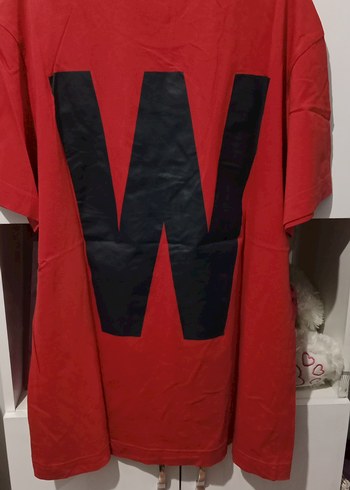 Kırmızı Erkek Salaş Tişört W Baskılı - Görsel 4