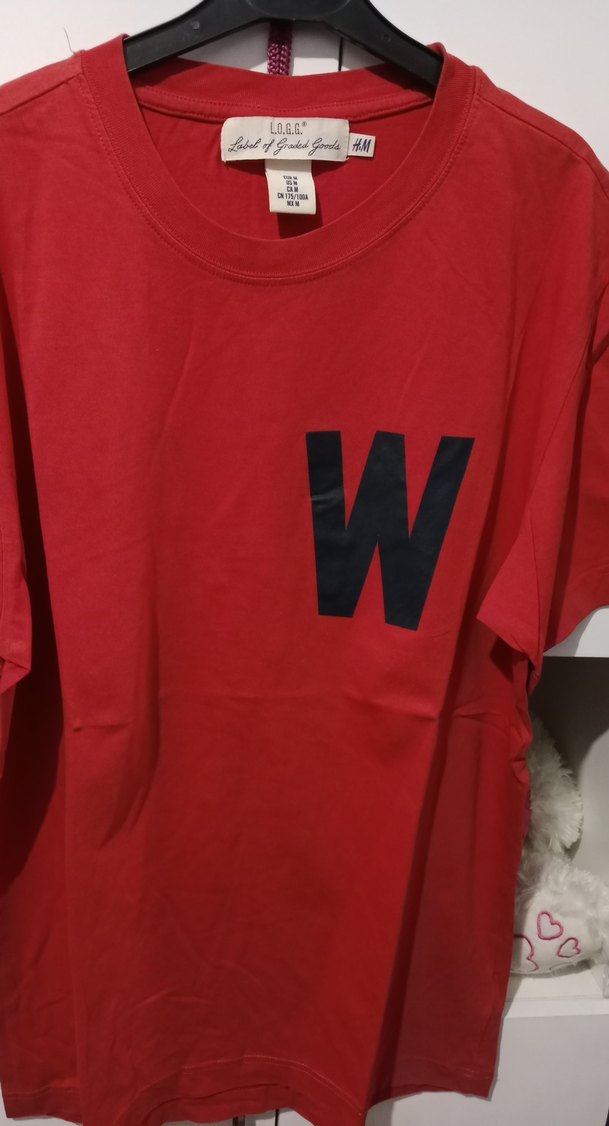 Kırmızı Erkek Salaş Tişört W Baskılı - Görsel 2