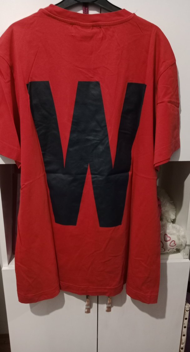 Kırmızı Erkek Salaş Tişört W Baskılı - Görsel 4