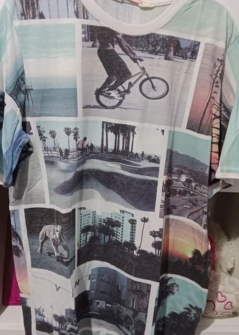 Pastel Renkli Baskılı Erkek Tişört - Görsel 2