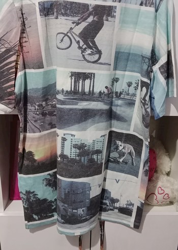 Pastel Renkli Baskılı Erkek Tişört - Görsel 4