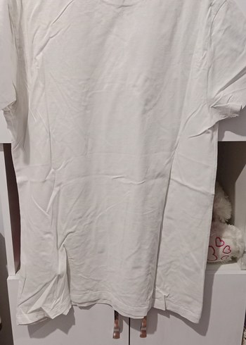 Beyaz Baskılı Pamuklu Erkek Tişört - Görsel 4