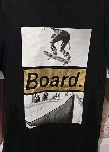 Siyah Baskılı Oversize Erkek Tişört - Görsel 2