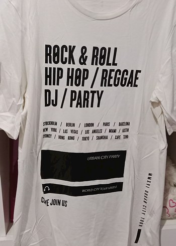 Beyaz Rock Punk Baskılı Erkek Tişört - Görsel 2