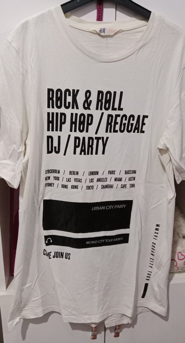 Beyaz Rock Punk Baskılı Erkek Tişört - Görsel 2