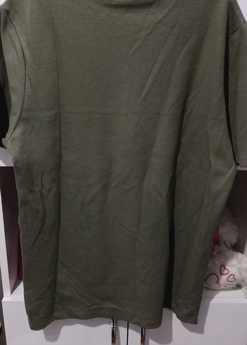 Erkek Haki Oversize Kısa Kollu Tişört - Görsel 5