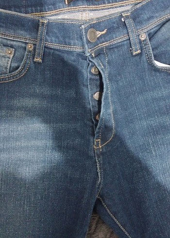 Erkek Lacivert Regular Fit Denim Jean - Görsel 4