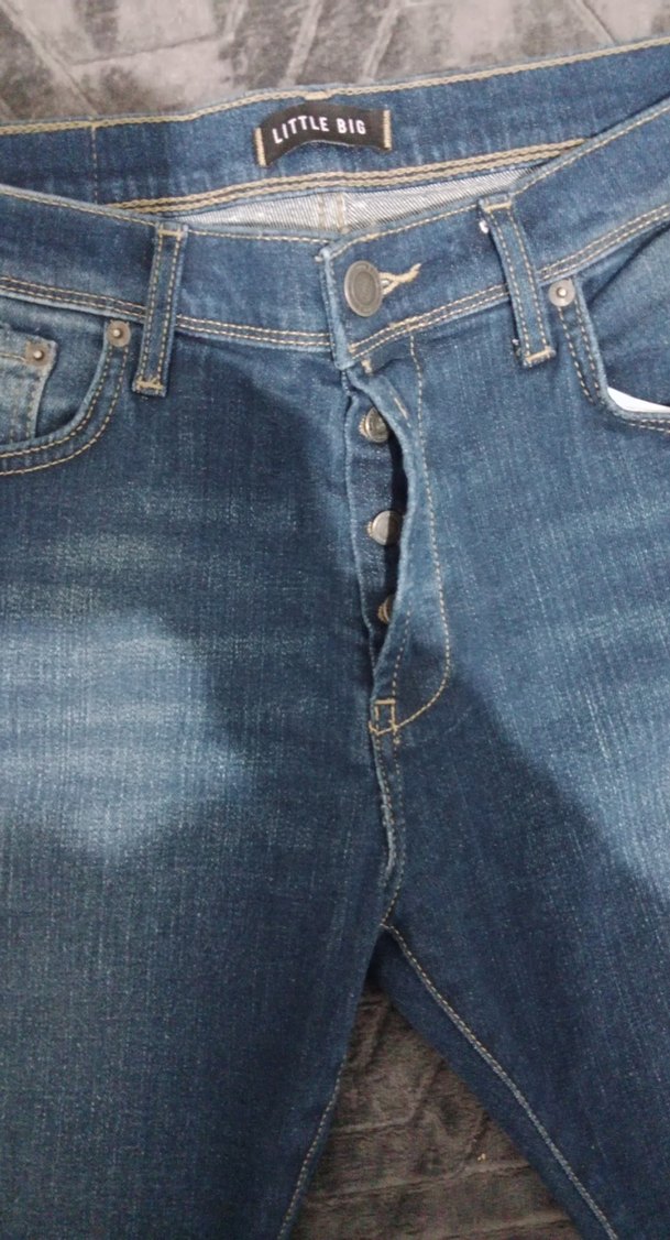 Erkek Lacivert Regular Fit Denim Jean - Görsel 4