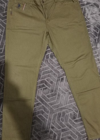 Erkek Regular Fit Haki Kemerli Pantolon - Görsel 2