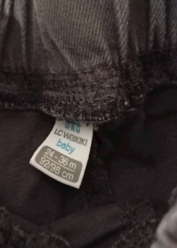 24-36 Ay Beden Gri Erkek Çocuk Bol Kesim Denim Pantolon