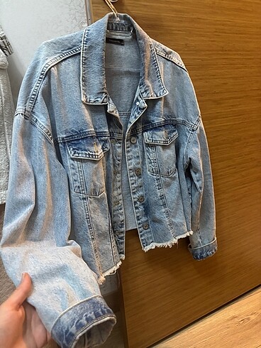 Açık mavi jean kot ceket