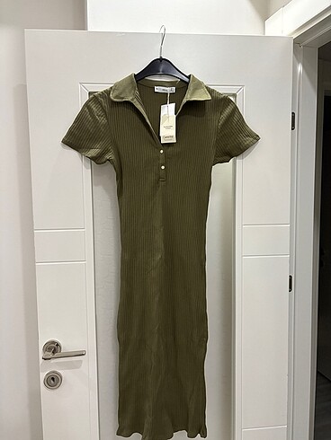 Mango haki midi elbise