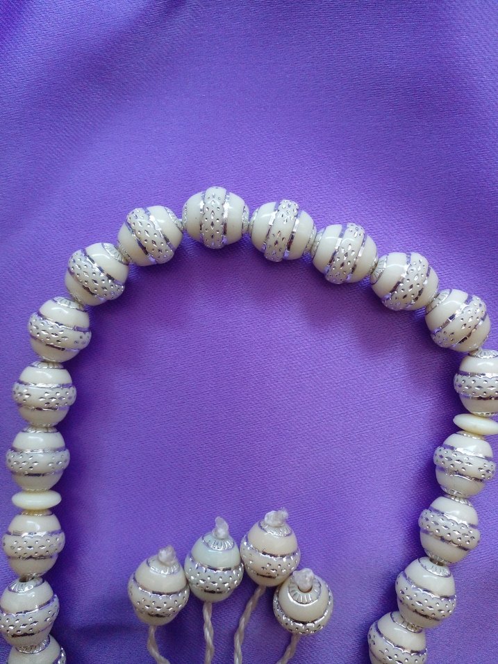 Beyaz Erkek Tesbih Boncukları - Görsel 3