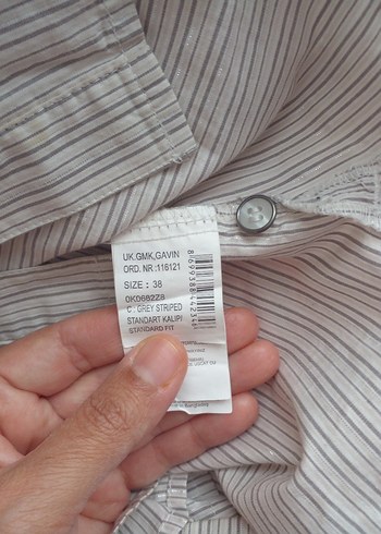 Bej Düğmeli Keten Kadın Gömlek - Görsel 3