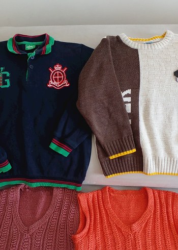 Çocuk Renkli Fit Triko Kazaklar - Görsel 2