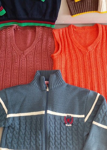 Çocuk Renkli Fit Triko Kazaklar - Görsel 3