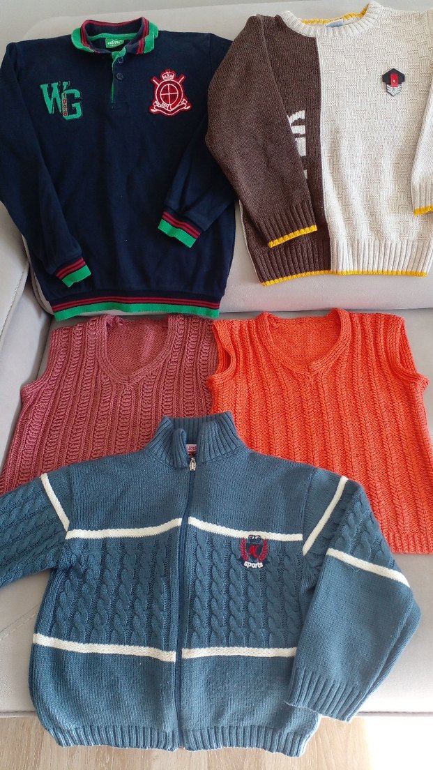 Çocuk Renkli Fit Triko Kazaklar - Görsel 4