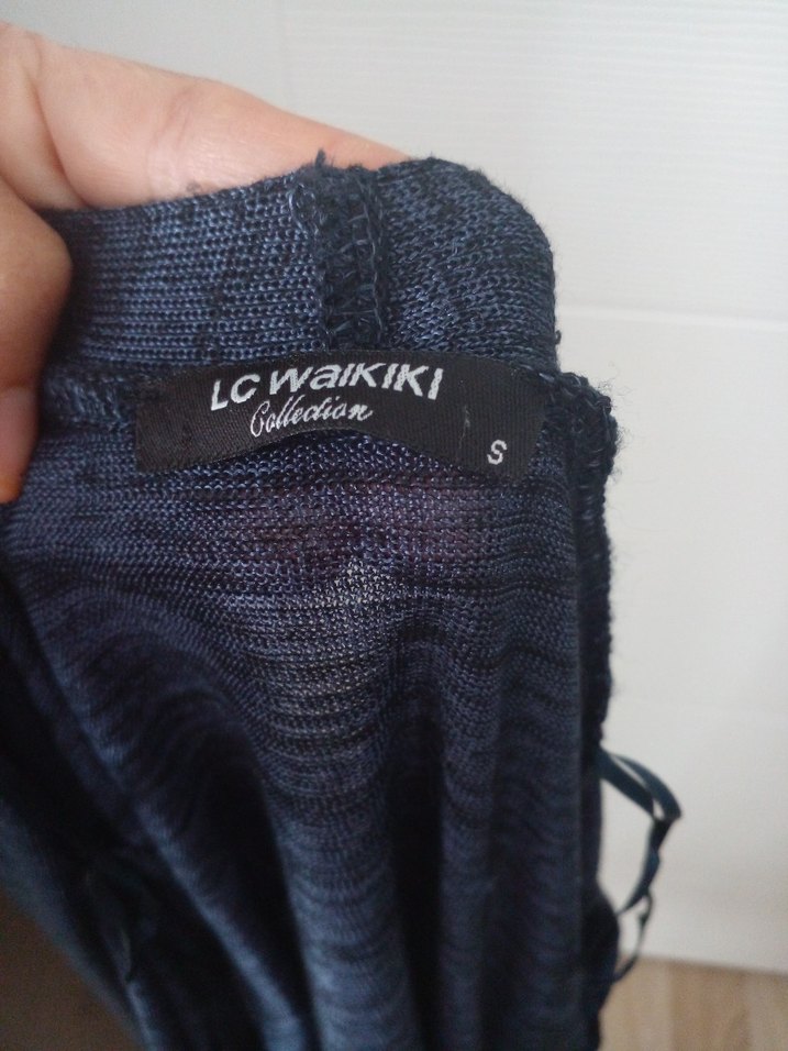 Lacivert Uzun Keten Salaş Kadın Hırka - Görsel 2