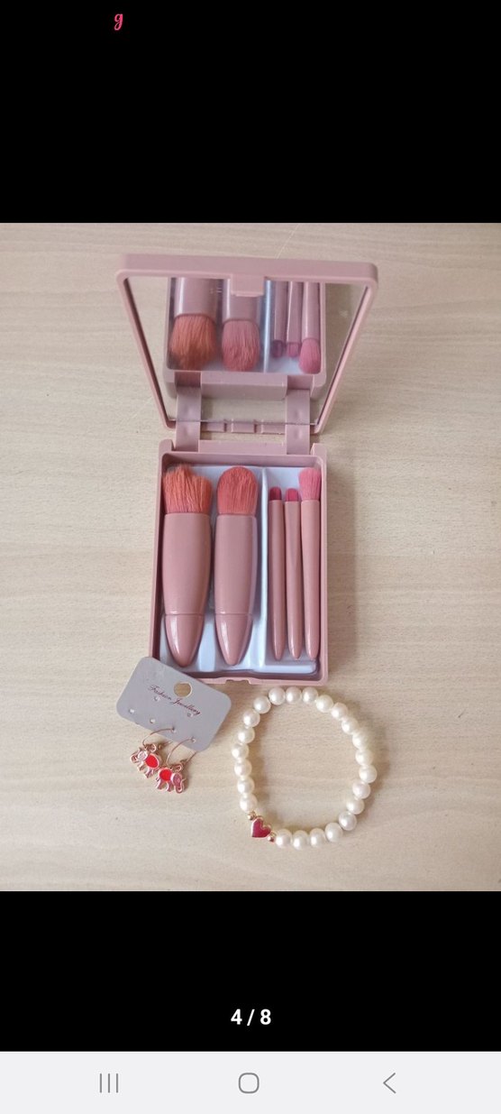 Pastel Pembe Makyaj Fırça Seti - Görsel 2