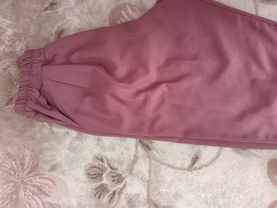 Mürdüm/Mor Kadın Pilili Rahat Kesim  Pantolon - Görsel 3