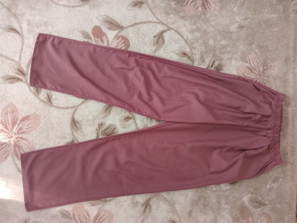 Mürdüm/Mor Kadın Pilili Rahat Kesim  Pantolon - Görsel 2