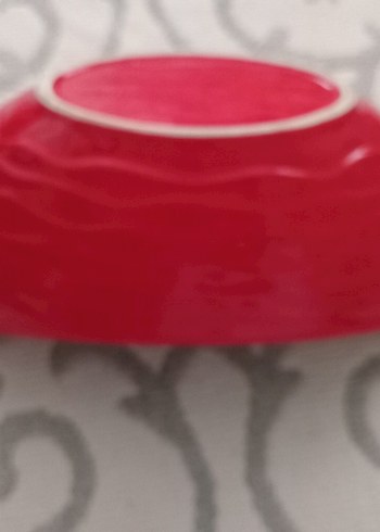 Kırmızı Puantiyeli Çağdaş Tabak - Görsel 6