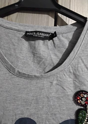 D&G Gri Kız Tişörtü, Kısa Kollu, Baskılı - Görsel 3