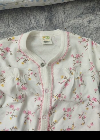 Bebek Kız Çiçek Desenli Düğmeli Tulum - Görsel 2