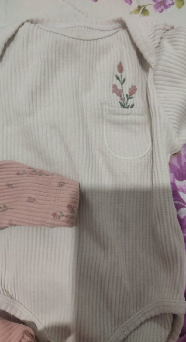 Uzun Kollu Pembe Bebek Body, Fırfırlı - Görsel 3