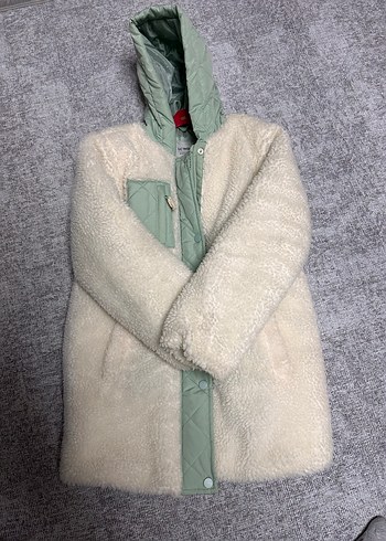 Cocuk krem Kürklü Sıcak Kış Montu - Görsel 2