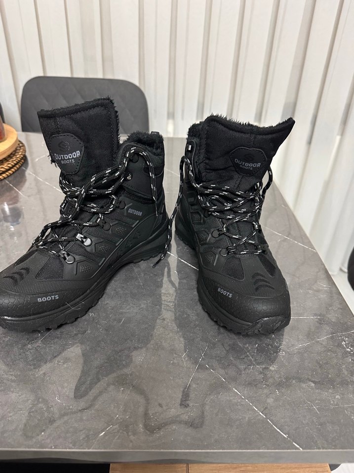 Siyah Outdoor Erkek Botları Velcro Detaylı - Görsel 3