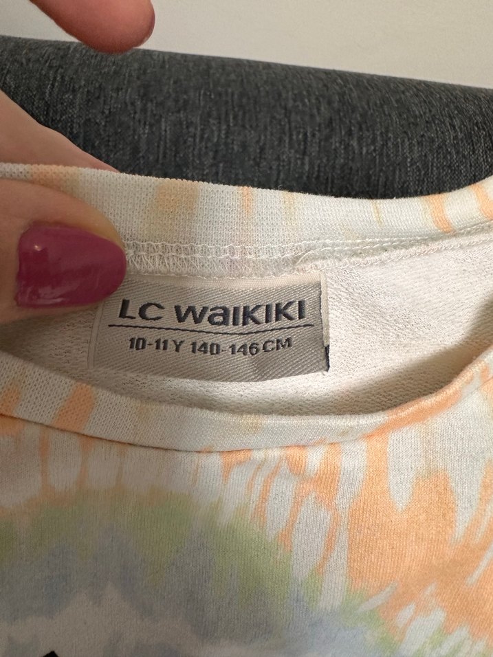 Kız Çocuk Çok Renkli Tie-Dye Kısa Kollu Tişört ve sort takım - Görsel 5