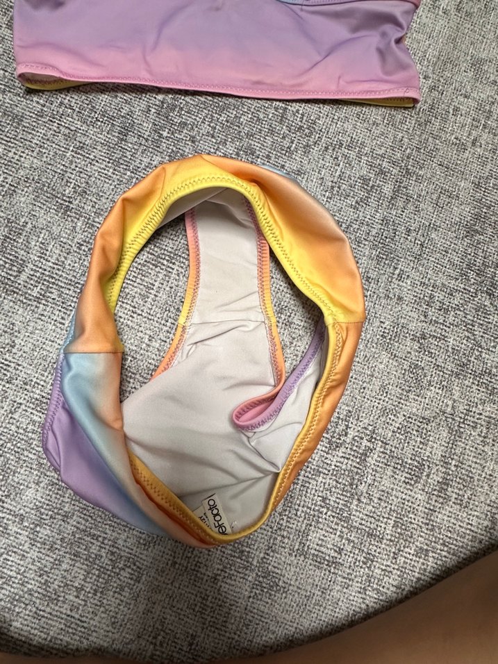 Kız Çocuk Pastel Renkli Bağlama Desenli Bikini - Görsel 4