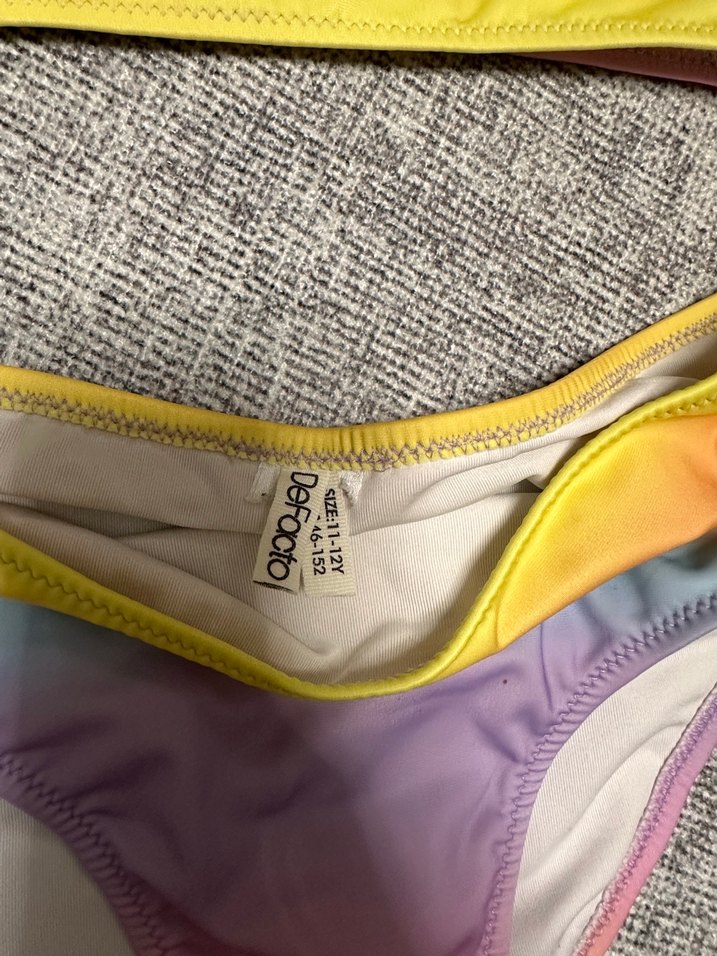 Kız Çocuk Pastel Renkli Bağlama Desenli Bikini - Görsel 2