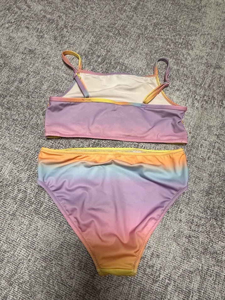 Kız Çocuk Pastel Renkli Bağlama Desenli Bikini - Görsel 3