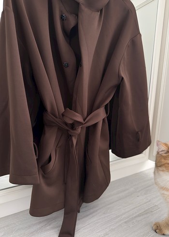 Kadın Kahverengi Uzun Kollu Salaş Uzun Elbise - Görsel 5