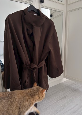 Kadın Kahverengi Uzun Kollu Salaş Uzun Elbise - Görsel 4