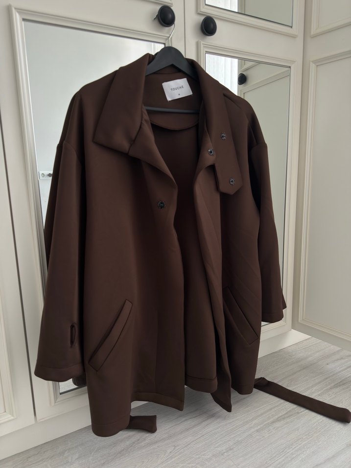 Kadın Kahverengi Uzun Kollu Salaş Uzun Elbise - Görsel 2