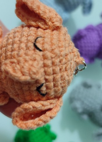 Bej Örgü Kedi Anahtarlık - Görsel 7