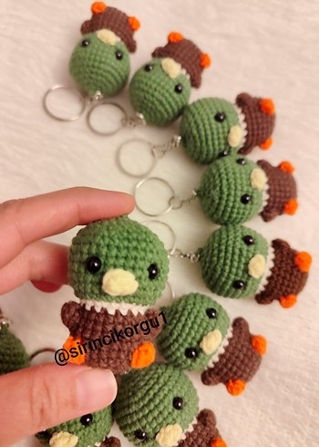 Bej Örgü Kedi Anahtarlık - Görsel 13