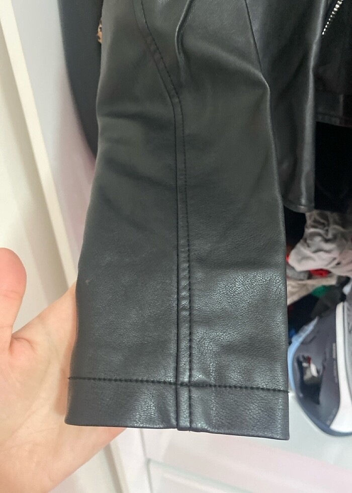 Bershka deri ceket - Görsel 5