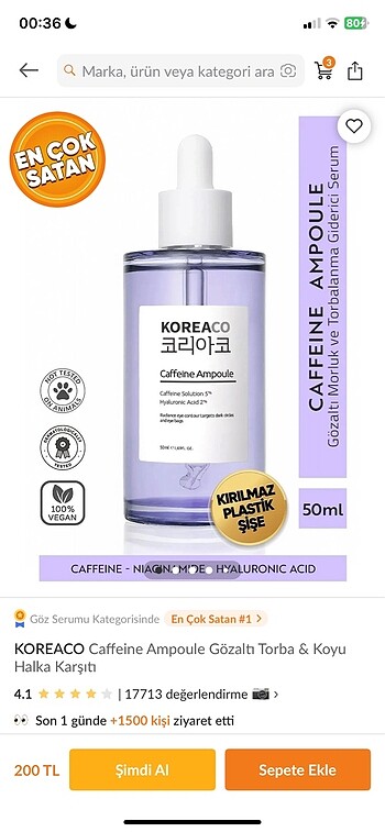 Koreaco göz altı morluk serumu