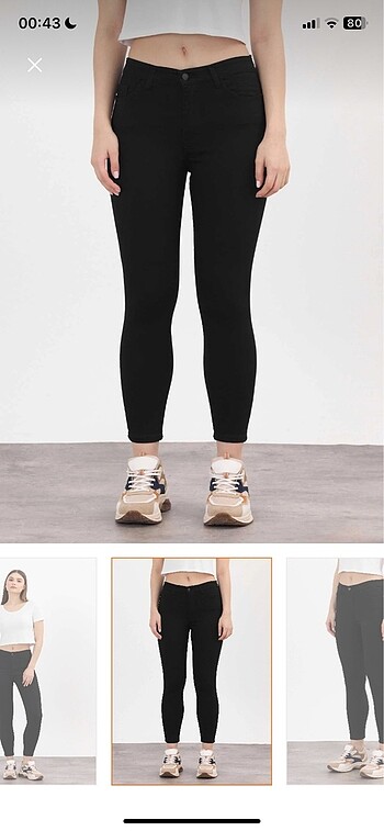 Yüksek bel siyah skinny jeans - Görsel 2