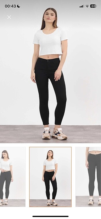 Yüksek bel siyah skinny jeans - Görsel 3