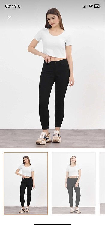 Yüksek bel siyah skinny jeans - Görsel 4