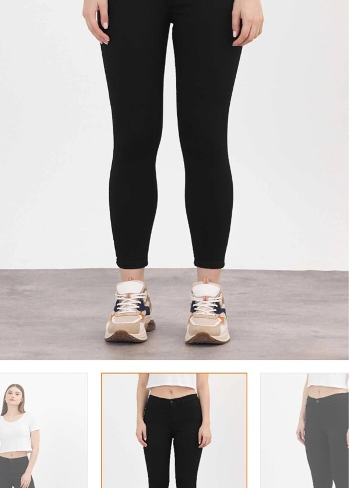 Yüksek bel siyah skinny jeans - Görsel 2