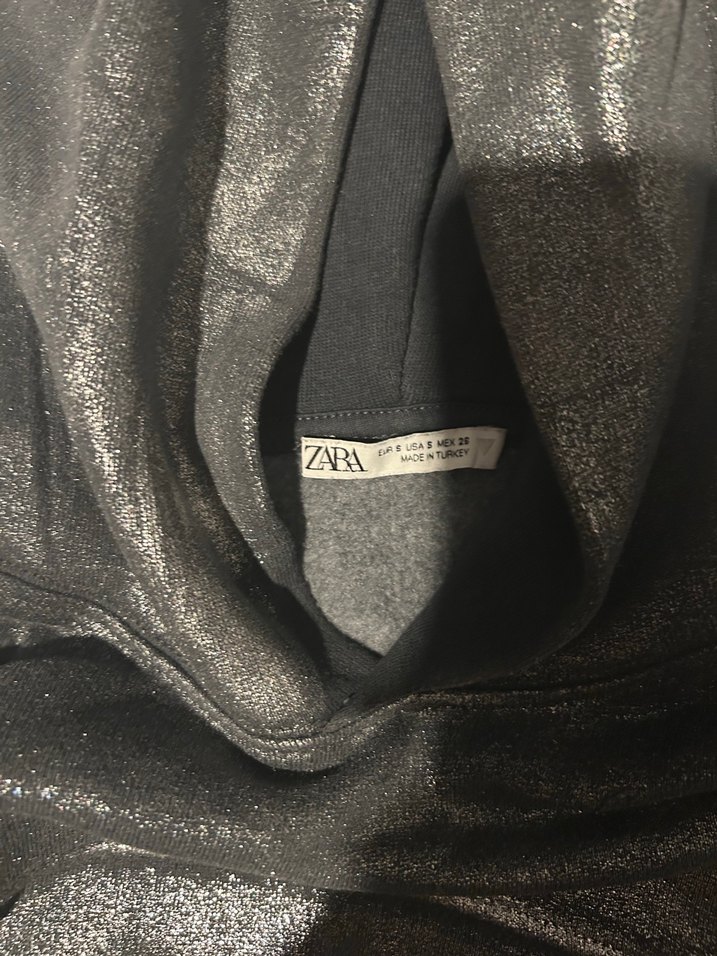 Zara Kadın Simli Kapüşonlu Sweatshirt - Görsel 2